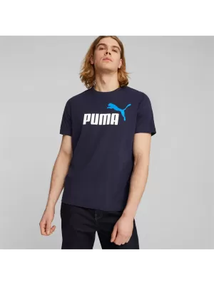Herren-T-Shirt PUMA ESS+ 2 COL LOGO TEE 586759-07 BLAU