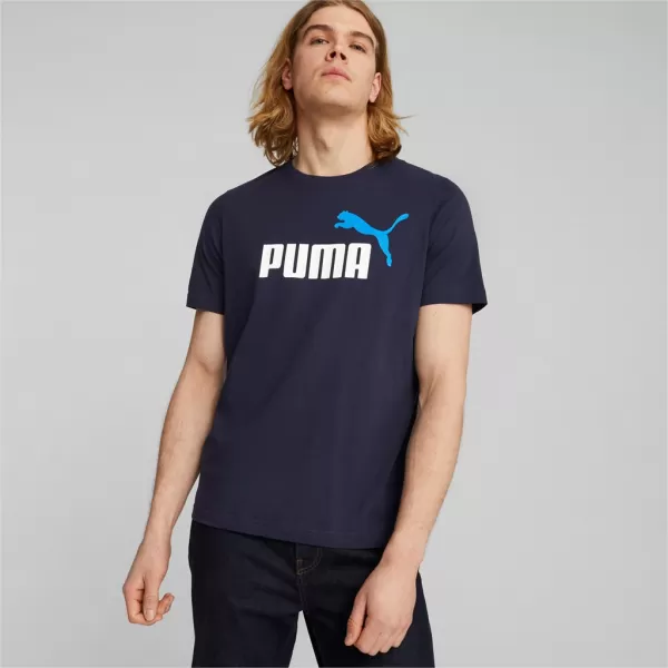  Herren-T-Shirt PUMA ESS+ 2 COL LOGO TEE 586759-07 BLAU 