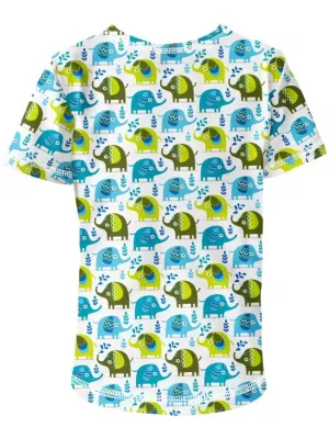 Kurz -schwaches t -Shirt WAMU SLŮŇATA WEIß/BLAU