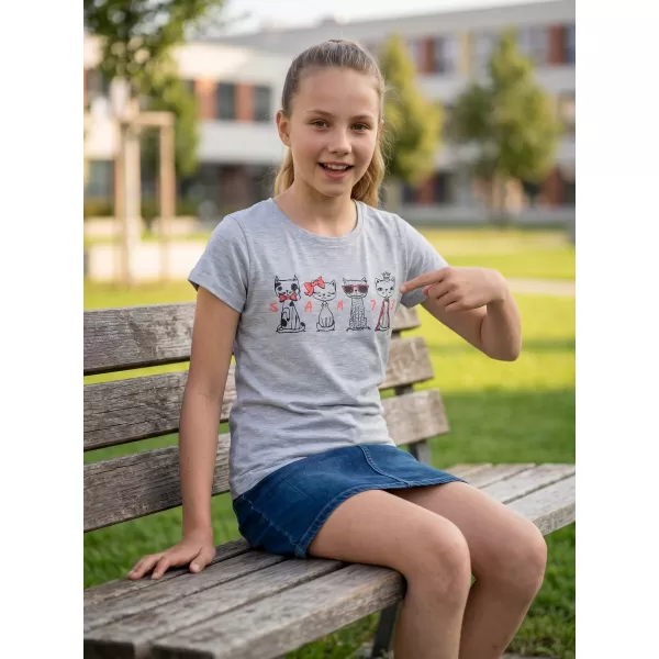  Mädchen-T-Shirt SAM 73 AXILL KT 508 HELLGRAU 