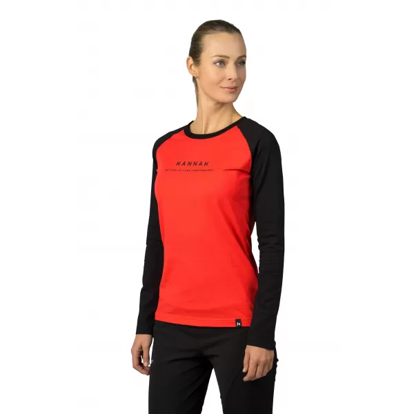  Damen-T-Shirt mit langen Ärmeln HANNAH PRIM HIBISKUS/ANTHRAZIT 