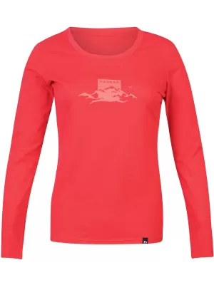 Damen-T-Shirt mit langen Ärmeln HANNAH ELARA HIBISKUS