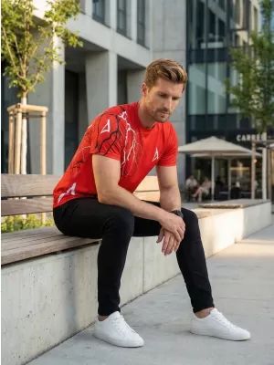 Premium-T-Shirt für Herren ALTISPORT VOJ/ALM004TR01 ROT
