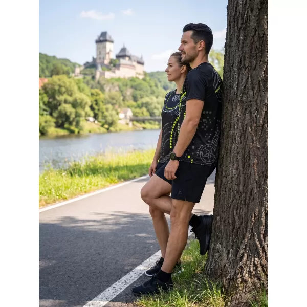  Premium-T-Shirt für Herren ALTISPORT VOJ/ALM003TR01 SCHWARZ UND GELB 