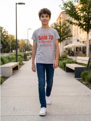 T-Shirt für Jungen SAM 73 JANSON KT 504 HELLGRAU