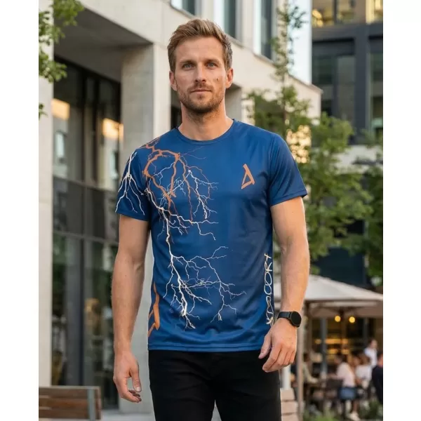  Premium-T-Shirt für Herren ALTISPORT VOJ/ALM004TR01 MARINE/BRAUN 