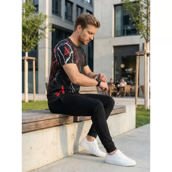  Premium-T-Shirt für Herren ALTISPORT VOJ/ALM004TR01 SCHWARZ UND ROT 