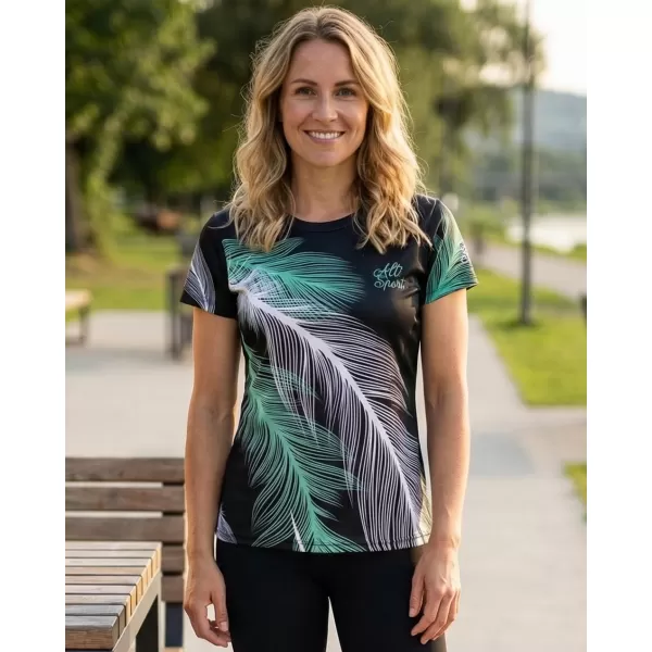 Hochwertiges Funktions-T-Shirt für Damen ALTISPORT VOJ/ALW001TR01 SCHWARZ/TÜRKIS 