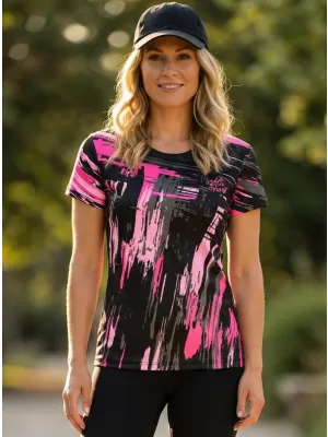 Hochwertiges Funktions-T-Shirt für Damen ALTISPORT VOJ/ALW010TR01 SCHWARZ/HELLROSA