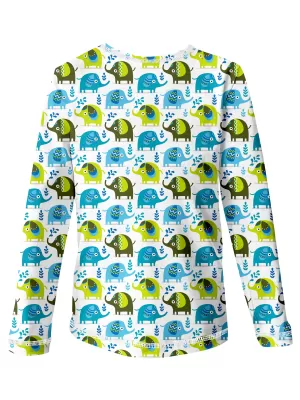 Langes Kinder -Shirt für Kinder WAMU SLŮŇATA WEIß/BLAU