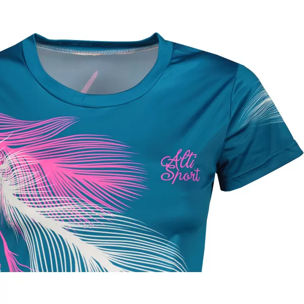  Hochwertiges Funktions-T-Shirt für Damen ALTISPORT VOJ/ALW001TR01 PETROL/ROSA 