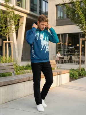 Hochwertiges Funktions-Sweatshirt für Herren ALTISPORT VOJ/ALM006MI01 KEROSIN/BLAU