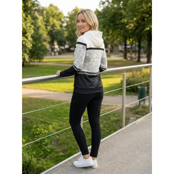  Premium-Sweatshirt für Damen ALTISPORT VOJ/ALW023MI01 SCHWARZ UND WEIß 