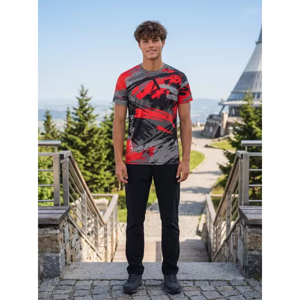  Hochwertiges Funktions-T-Shirt für Herren ALTISPORT VOJ/ALM014TR01 SCHWARZ UND ROT 