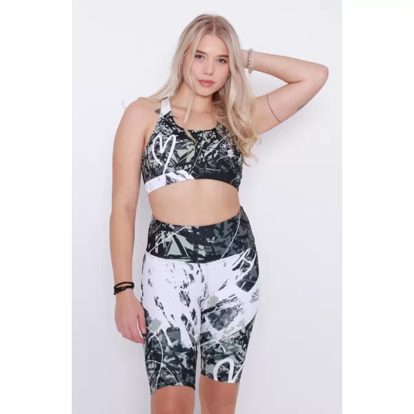  Premium-Sport-BH für Damen ALTISPORT VOJ/ALW018POD01 SCHWARZ UND WEIß 