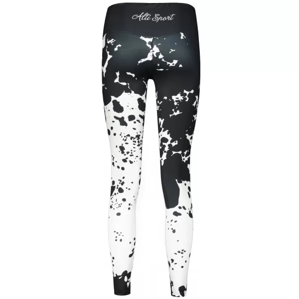  Lange Premium-Leggings für Damen ALTISPORT VOJ/ALW012LEG01 SCHWARZ-WEISS 
