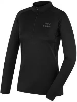 Thermo-T-Shirt für Damen HUSKY TROMI ZIP L SCHWARZ