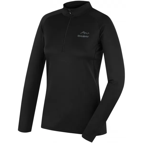  Thermo-T-Shirt für Damen HUSKY TROMI ZIP L SCHWARZ 
