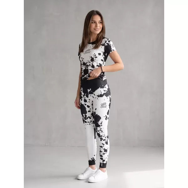  Lange Premium-Leggings für Damen ALTISPORT VOJ/ALW012LEG01 SCHWARZ-WEISS 