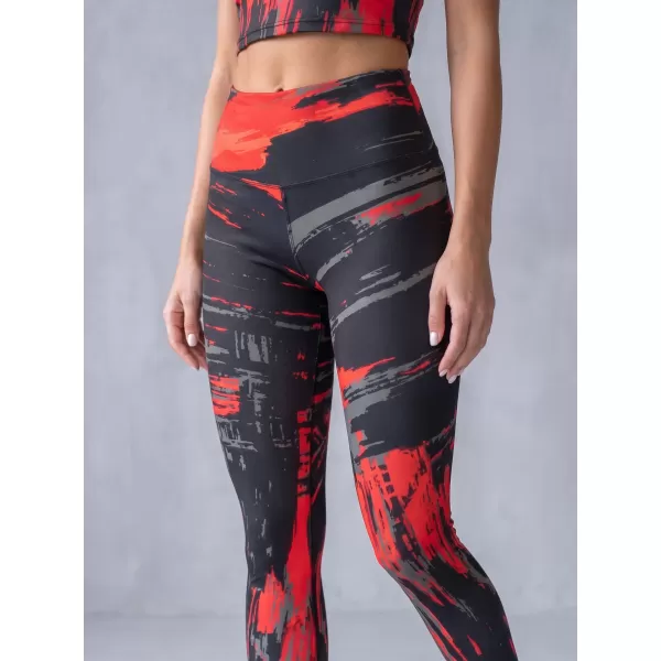  Lange Premium-Leggings für Damen ALTISPORT VOJ/ALW010LEG01 SCHWARZ UND ROT 