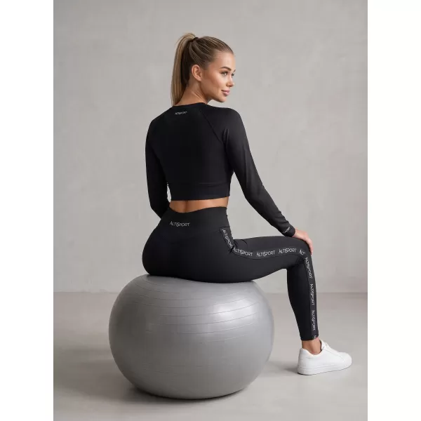  Lange Premium-Leggings für Damen ALTISPORT VOJ/ALW021LEG01 SCHWARZ 