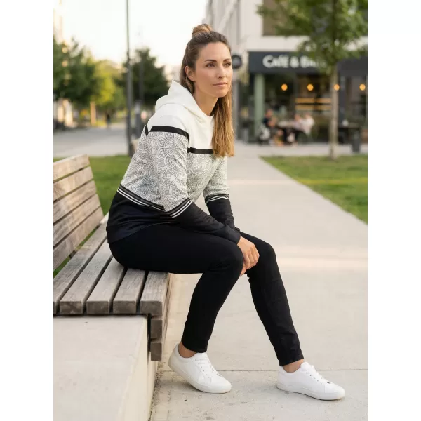  Premium-Sweatshirt für Damen ALTISPORT VOJ/ALW023MI01 SCHWARZ UND WEIß 