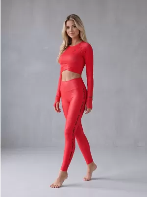 Lange Premium-Leggings für Damen ALTISPORT VOJ/ALW021LEG01 ROT