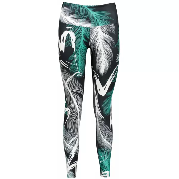  Lange Premium-Leggings für Damen ALTISPORT VOJ/ALW001LEG01 SCHWARZ/TÜRKIS 