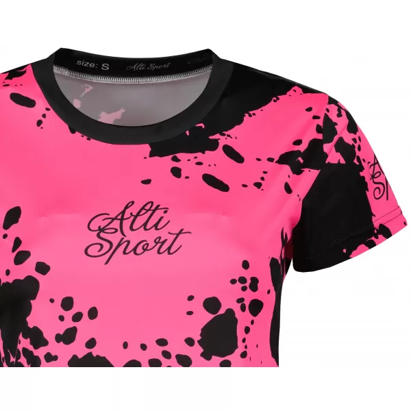  Hochwertiges Funktions-T-Shirt für Damen ALTISPORT VOJ/ALW012TR01 SCHWARZ/FLUOROSA 