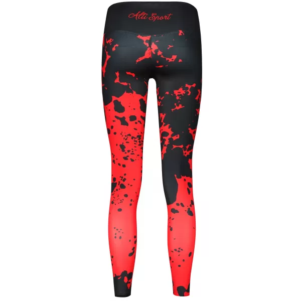  Lange Premium-Leggings für Damen ALTISPORT VOJ/ALW012LEG01 SCHWARZ ROT 