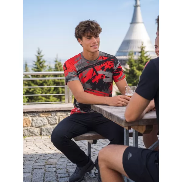  Hochwertiges Funktions-T-Shirt für Herren ALTISPORT VOJ/ALM014TR01 SCHWARZ UND ROT 