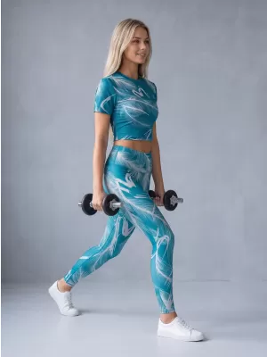 Lange Premium-Leggings für Damen ALTISPORT VOJ/ALW001LEG01 SMARAGD