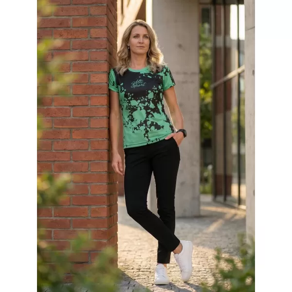  Hochwertiges Funktions-T-Shirt für Damen ALTISPORT VOJ/ALW012TR01 SCHWARZ/TÜRKIS 