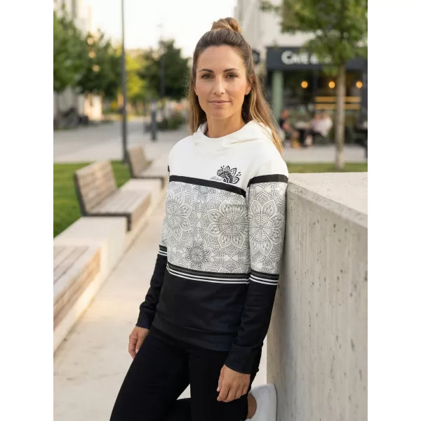 Premium-Sweatshirt für Damen ALTISPORT VOJ/ALW023MI01 SCHWARZ UND WEIß 