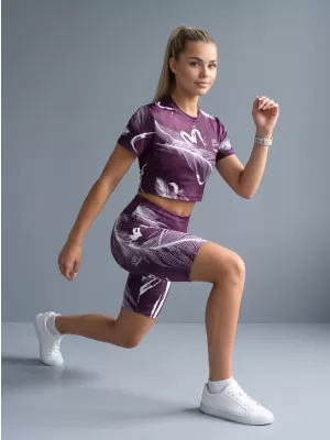 Damen-Leggings oberhalb des Knies Premium ALTISPORT VOJ/ALW001LEG02 LILA/WEIß