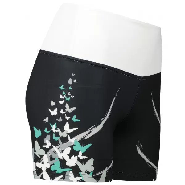  Kurze Premium-Leggings für Damen ALTISPORT VOJ/ALW022LEG03 SCHWARZ/TÜRKIS 