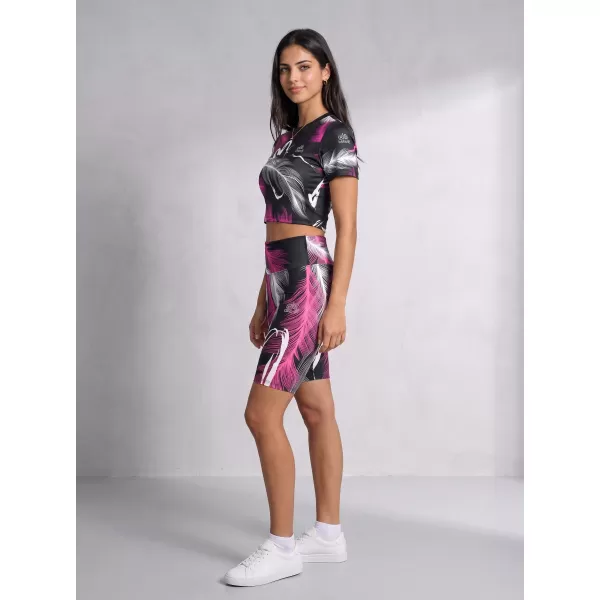 Damen-Leggings oberhalb des Knies Premium ALTISPORT VOJ/ALW001LEG02 SCHWARZ/ROSA 