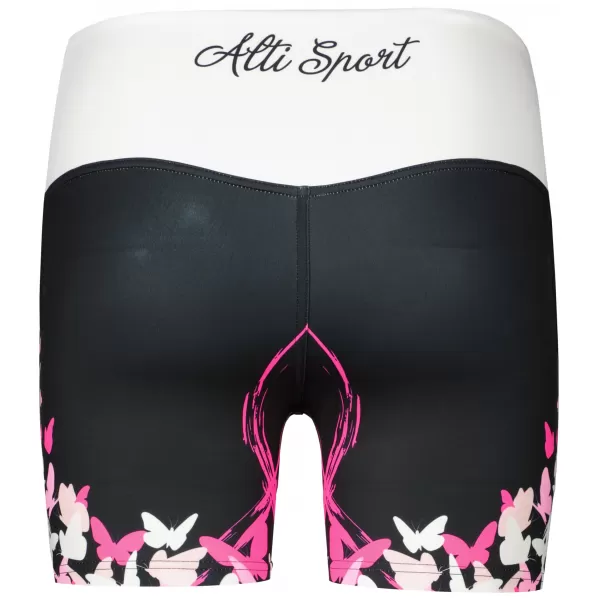  Kurze Premium-Leggings für Damen ALTISPORT VOJ/ALW022LEG03 SCHWARZ ROSA 