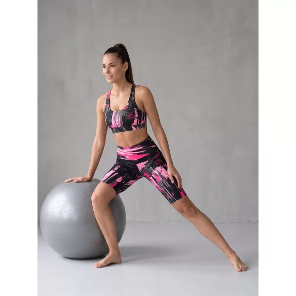  Dámské legíny nad kolena premium ALTISPORT VOJ/ALW010LEG02 ČERNÁ/SVĚTLE RŮŽOVÁ 