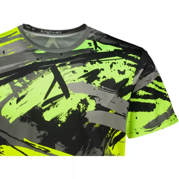  Hochwertiges Funktions-T-Shirt für Herren ALTISPORT VOJ/ALM014TR01 SCHWARZ UND GRÜN 