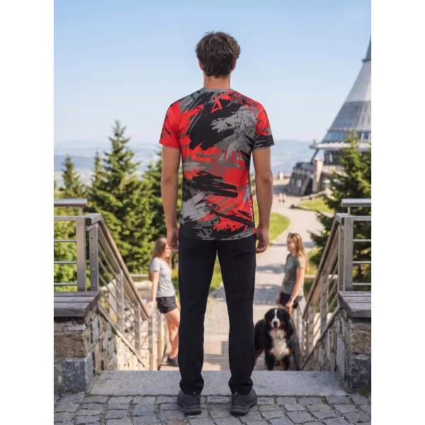  Hochwertiges Funktions-T-Shirt für Herren ALTISPORT VOJ/ALM014TR01 SCHWARZ UND ROT 