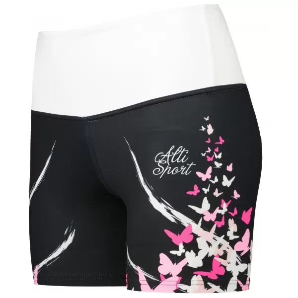  Kurze Premium-Leggings für Damen ALTISPORT VOJ/ALW022LEG03 SCHWARZ ROSA 