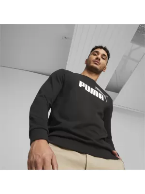 Herren-Sweatshirt PUMA ESS+ 2 COL BIG LOGO CREW 586763-61 SCHWARZ