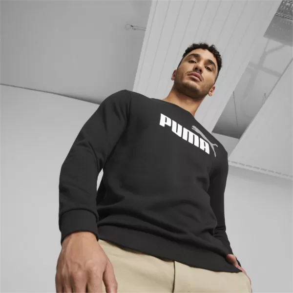  Herren-Sweatshirt PUMA ESS+ 2 COL BIG LOGO CREW 586763-61 SCHWARZ 