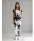Lange Premium-Leggings für Damen ALTISPORT VOJ/ALW012LEG01 SCHWARZ-WEISS