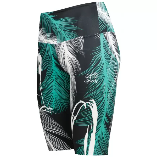  Damen-Leggings oberhalb des Knies Premium ALTISPORT VOJ/ALW001LEG02 SCHWARZ/TÜRKIS 