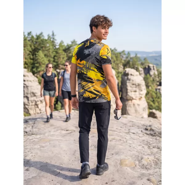  Hochwertiges Funktions-T-Shirt für Herren ALTISPORT VOJ/ALM014TR01 SCHWARZ UND GELB 