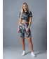 Damen-Leggings oberhalb des Knies Premium ALTISPORT VOJ/ALW001LEG02 SCHWARZGRAU