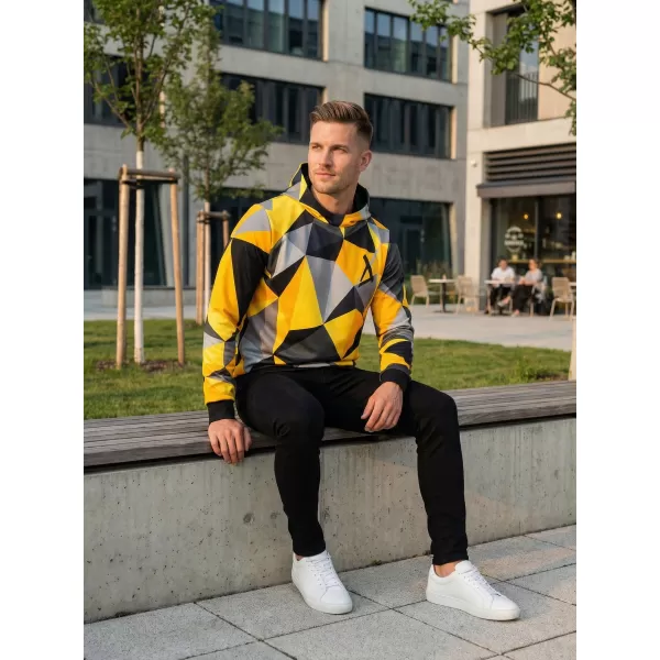  Hochwertiges Funktions-Sweatshirt für Herren ALTISPORT VOJ/ALM007MI01 SCHWARZ UND GELB 