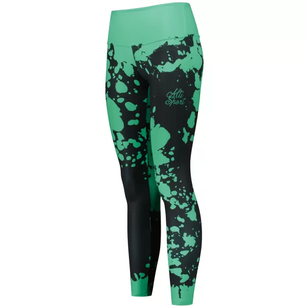  Lange Premium-Leggings für Damen ALTISPORT VOJ/ALW012LEG01 SCHWARZ/TÜRKIS 